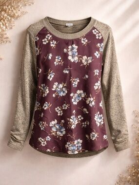 Kaileigh Purple Floral Top - sz xs